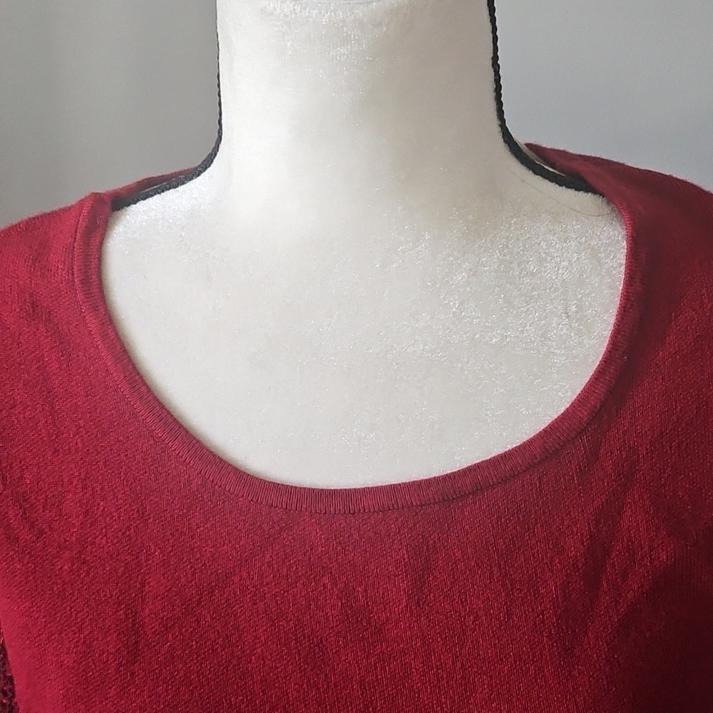 Cato Maroon Sweater Dress with Sequin and Pearl Long Sleeves NWOT - Picture 6 of 15